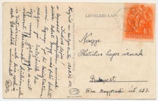 1938 Galgaguta, Evangélikus templom, iskola, Fő utca, Hangya szövetkezet üzlete és saját kiadása (áz...