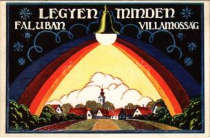 Legyen minden faluban villamosság! Faluszövetség kiadása 2. sz.; Agrolux propganda lap / Hungarian electricity propaganda card s: László (EK)