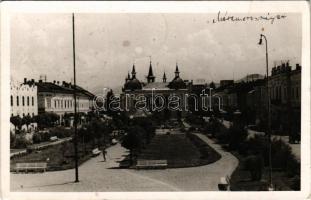 1940 Máramarossziget, Sighetu Marmatiei; Fő tér / main square. photo + "1940 Máramarossziget visszatért" So. Stpl. (EK)