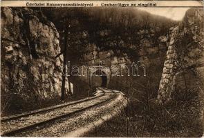 1929 Bakonyszentkirály, Czuha völgy, Cuha-völgyi vasútvonal és vasúti alagút. Szilágyi Arthur műterméből (EK)