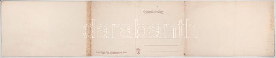 Eger, látkép. 3-részes kihajtható panorámalap. Répás Béla kiadása (ragasztónyomok / glue marks)