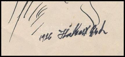 Halvax Gyula (1906-1984): 2 db rajz, egyiken Rippl felirattal (Rippl-Rónai arcképe?). Tus, papír, eg...