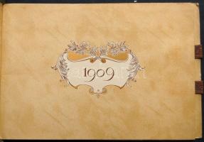 1909 Az olasz zseni tavasza, szép szecessziós litho kalendárium 16 oldalon olasz tudósok, művészek r...