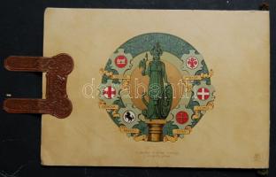 1909 Az olasz zseni tavasza, szép szecessziós litho kalendárium 16 oldalon olasz tudósok, művészek r...