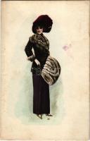 1912 Fashion lady art postcard. B.K.W.I. 278-12. (fl)