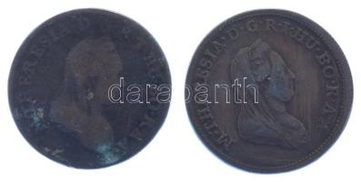 1780S 1kr Cu "Mária Terézia" + Ausztria 1780K1kr Cu "Mária Terézia" T:VF-F patina, karc Hungary 1780S 1 Kreutzer Cu "Maria Theresa" + Austria 1780K1 Kreutzer Cu "Maria Theresa" C:VF-F patina, scratch