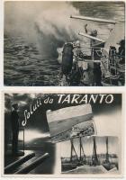 2 db MODERN képeslap (1949): Taranto, hadihajók / 2 modern Taranto postcards: military navy (1949)