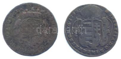 1761. Rézdénár "Mária Terézia" nyitott korona + 1763. Rézdénár "Mária Terézia" z...