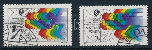 1989 2. Fedett pályás Atlétikai VB, Budapest 3Ft 1 lyuksorral alacsonyabb bélyeg + támpéldány