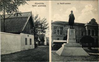 Kiskőrös, Petőfi Sándor szülőháza, szobra. Hangya Szövetkezet kiadása (EB)