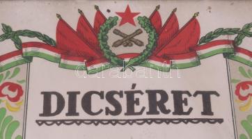 1955 Bp., Honvéd "Kossuth" Tüzér Tiszti Iskola dicsérő oklevele Király Ibolya részére ,,Ha...