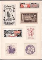 Alexandre de Riquer (1856-1920): 13 db ex libris és kisgrafika (közte több szecessziós). Klf. techni...