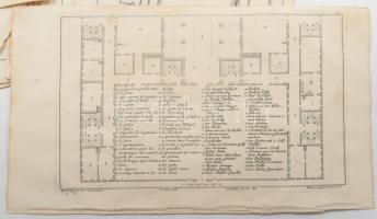 Martin Engelbrecht - Alexander Gläser, Augusta Vindel: kastélyok, épületek Vegyes építészeti metszet...