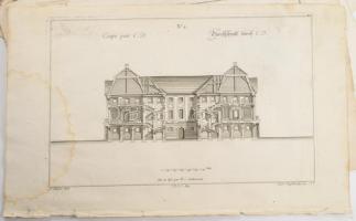 Martin Engelbrecht - Alexander Gläser, Augusta Vindel: kastélyok, épületek Vegyes építészeti metszet...