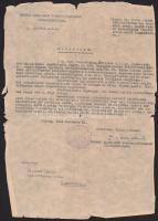 1944. dec. 21. Kőszeg, az Orvosi Munkaerők Felhasználásnak Kormánybiztosa határozata Dr. Gábos Zoltán menekült tisztifőorvos Szombathelyre való kirendeléséről, "Kitartás! Éljen Szálasi!" sorokkal és aláírással, kissé sérült