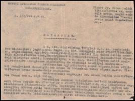 1944. dec. 21. Kőszeg, az Orvosi Munkaerők Felhasználásnak Kormánybiztosa határozata Dr. Gábos Zoltá...
