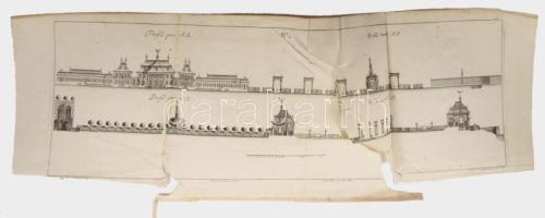 Martin Engelbrecht - Alexander Gläser, Augusta Vindel: kastélyok, épületek Vegyes építészeti metszet...