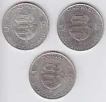 1947. 5Ft Ag "Kossuth" (3x) T:2/3,3 ph