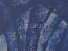 Katona István (-): Gótika, 1978. Monotípia, papír, jelzett, üvegezett fakeretben, 49x33 cm