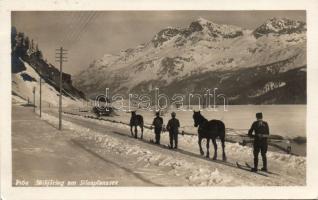 Silvaplana lake Horse Ski Joring photo