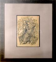 Csapó Jenő (1875-1954): Virágcsendélet. Olaj, vászon, jelezve jobbra lent, üvegezett fakeretben, 68,...