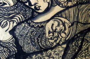 Csapó Jenő (1875-1954): Virágcsendélet. Olaj, vászon, jelezve jobbra lent, üvegezett fakeretben, 68,...