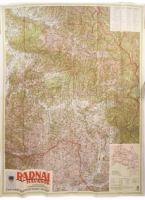 1941 Radnai-havasok térképe, 1:200 000, kiadja: M. Kir. Honvéd Térképészeti Intézet, szakadásokkal, 98×78 cm