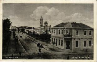 1940 Jagodina, Ulaz u varos / entrance of the city, hotel Mihailovik, Serbian Orthodox church (EK)
