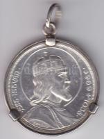 1938. 5P Ag "Szt.István" T:2- medálkeretbe ágyazva!