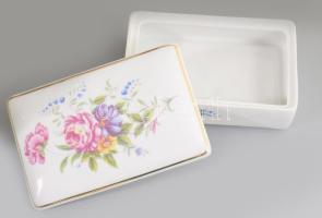 Hollóházi 3 darab tárgy, bonbonier, váza, mókus figura, jelzett, hibátlan, m: 17 cm alatt