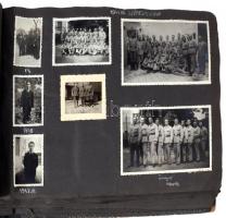 cca 1940-1942 Régi fotóalbum, főként az erdélyi bevonulás képeivel (Nagykároly, Beszterce, Kolozsvár, Zilah, Kraszna, Varsolc, Szilváspatak, Vállaj, Kálmánd, stb.), kevés családi fotóval is, főként 6,5×9 cm-es méretben