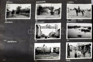 cca 1940-1942 Régi fotóalbum, főként az erdélyi bevonulás képeivel (Nagykároly, Beszterce, Kolozsvár...