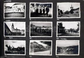 cca 1940-1942 Régi fotóalbum, főként az erdélyi bevonulás képeivel (Nagykároly, Beszterce, Kolozsvár...