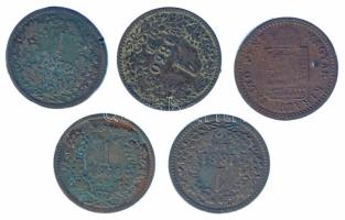 1860E 1kr Cu + 1868KB-1891KB 1kr Cu (4xklf) T:XF-F