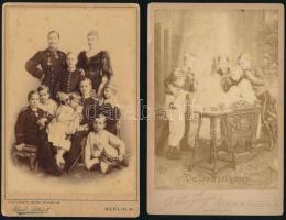 ca 1890 Vilmos császár és a német uralkodói család 2 db kabinetfotó, fénnyomat /           ca 1890 Emperor Wilhelm and the German royal family 2 cabinet photographs, photoprint