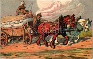 Budapesti Igásló kiállítás és vásár a Tattersallban 1913. február 22-26. Székesfővárosi házinyomda / Hungarian Draft horse exhibition and fair in every spring and autumn. litho s: Juszkó