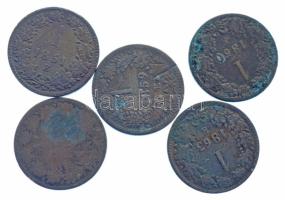 1859E-1863E 1kr Cu (5xklf) T:VF-F