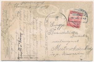 1917 Üdvözlet a Krampusztól! dombornyomott szalaggal / Krampus greeting embossed with ribbon (r)