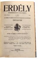 1913 Erdély. Honismertető folyóirat. Az Erdélyi Kárpát-Egyesület és Múzeumának értesítője. Főszerk.: Szádeczky Lajos. Fel. szerk.: M. Kovács Géza. 1913. XXII. évf. 1- 12 sz. Teljes évfolyam! Kolozsvár, 1913., Gámán J. Örököse-ny., 4+1-16+4;+6-17-32+4;+6+33-52+4;53-72+8;+4+73-88+6;+4+89-112+6;+4+113-128+4;+4+129-148+4;+4+149-164+4;+4+165+180+4;+4+181-196+4,+4+197-212+2+2 p. Fekete-fehér képanyaggal illusztrált. Korabeli reklámokkal. Bekötött eredeti papírborítókkal! Átkötött félvászon-kötés.