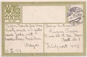 1917 Wien, Schwarzenberggarten. Wiener Werkstätte No. 437. litho s: Karl Schwetz (r)
