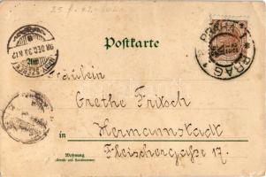 1898 (Vorläufer) Prosit Neujahr! / Szecessziós újévi üdvözlő művészlap / Art Nouveau New Year greeti...