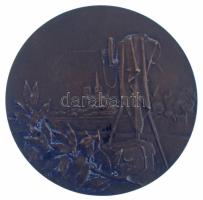 Franciaország 1900 k. kétoldalas bronz emlékérem női ábrázolással (63mm) T:XF
France cca 1900. doub...