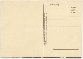 Budapest VI. Viktória Autóiskola reklám képeslapja. Oktatókocsik, felvételi iroda és autószalon (And...