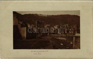 1917 Caldonazzo, Gallnötsch (Südtirol); első világháborús offenzíva után / WWI K.u.k. military, ruined village. photo