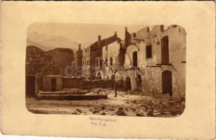 1917 Caldonazzo, Gallnötsch (Südtirol); első világháborús offenzíva után / WWI K.u.k. military, after the attack, ruined village. photo