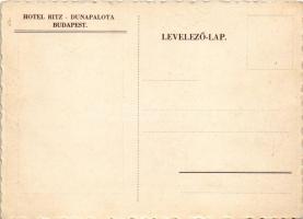 Budapest V. Hotel Dunapalota Ritz szálloda 1939-es szilveszteri menüje, művészlap bohóccal, lufikkal...