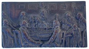DN "Sakkparti" egyoldalas bronz emlékplakett (72x40mm) T:XF ND "Chess game" one-sided bronze commemorative plaque (72x40mm) C:XF