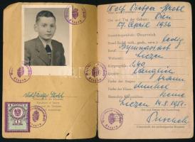1951 Osztrák személyi igazolvány, fényképes, német, angol, francia és orosz nyelvű, sérült, ragaszto...