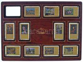 2014. "A magyar festészet remekművei" aranyozott, multicolor Cu emlékérem (9xklf, 35x60mm/60x35mm) eredeti tartóban T:PP