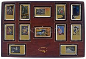 2014. "A magyar festészet remekművei" aranyozott, multicolor Cu emlékérem (10xklf, 35x60mm/60x35mm) eredeti tartóban T:PP